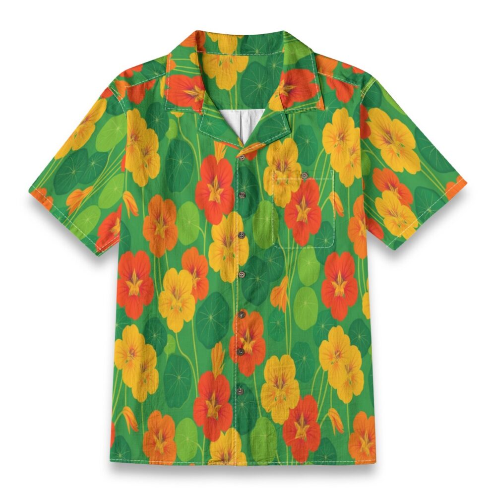 Nasturtium Garden Fresh Floral Tropical Shirt