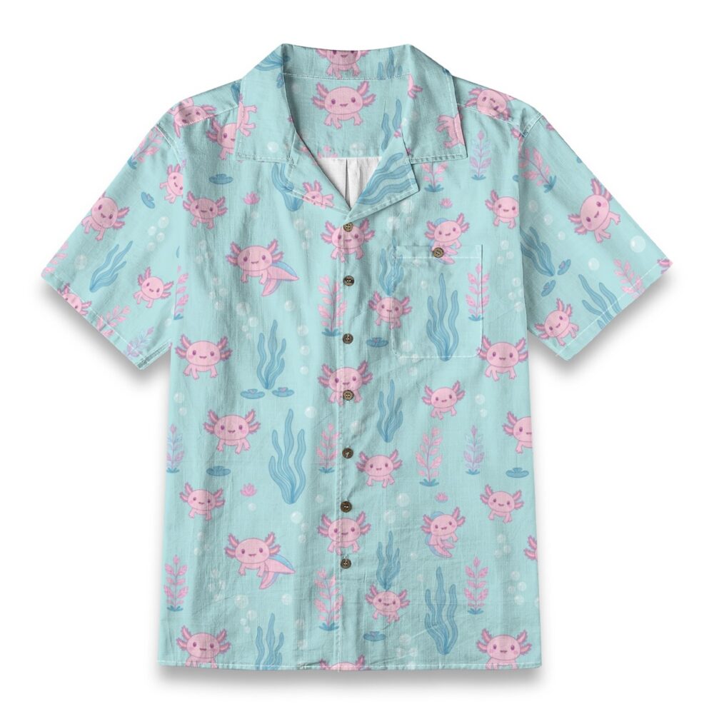Axolotl Cute Aquatic Pattern Tropical Hawaiian Shirt